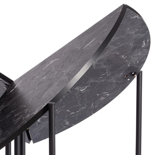 Стол складывающийся YOOP (mod. 1202) ЛДСП+меламин/металл, 100х100х72, чёрный мрамор/чёрный, арт.19491 в Вологде - изображение 2