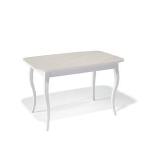 Раздвижной стол Kenner 1200C (Белый/Стекло крем глянец) в Вологде - предосмотр
