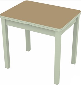 Кухонный стол раздвижной Бари дерево №8 (стекло капучино/белый) в Вологде - предосмотр
