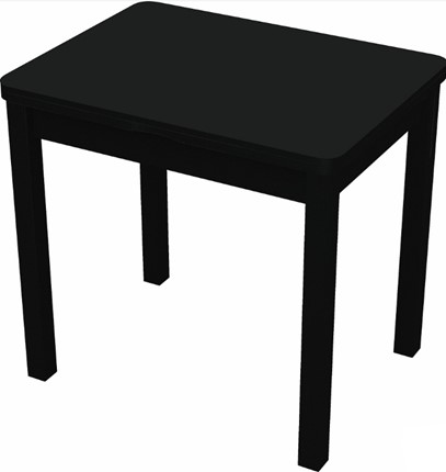 Кухонный раздвижной стол Бари дерево №8 (стекло черное/черный) в Вологде - изображение