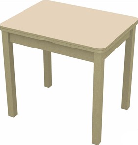 Кухонный стол раздвижной Бари дерево №8 (стекло молочное/дуб выбеленный) в Вологде - предосмотр