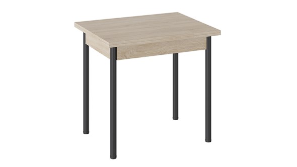 Кухонный раскладной стол Родос тип 2 с опорой d40 (Черный муар/Дуб Сонома) в Вологде - изображение