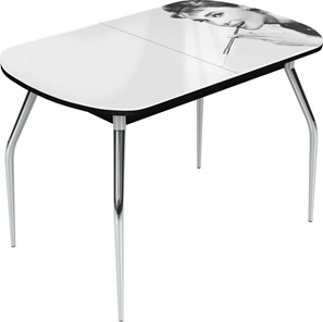 Кухонный раскладной стол Ривьера исп.2 хром №5 (Exclusive h111/черный) в Вологде
