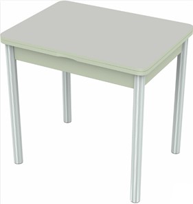 Кухонный раскладной стол Бари хром №6 (стекло белое/белый) в Вологде - предосмотр