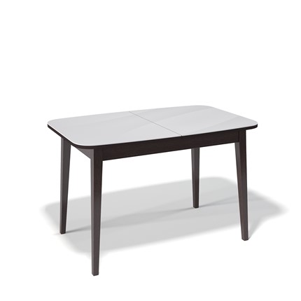 Обеденный раздвижной стол Kenner 1200M (Венге/Стекло белое сатин) в Вологде - изображение