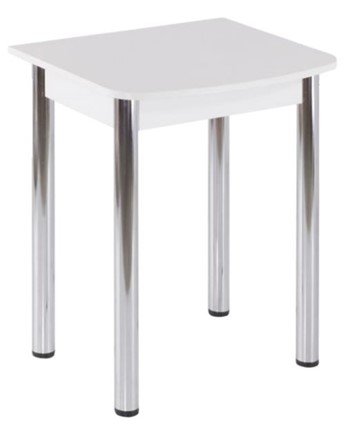 Кухонный пристенный стол НСПГ-02, белый ЛДСП/39 прямые трубы хром в Вологде - изображение
