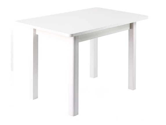 Кухонный обеденный стол Айсберг-04, Массив, белый, прямые опоры массив белый в Вологде - изображение