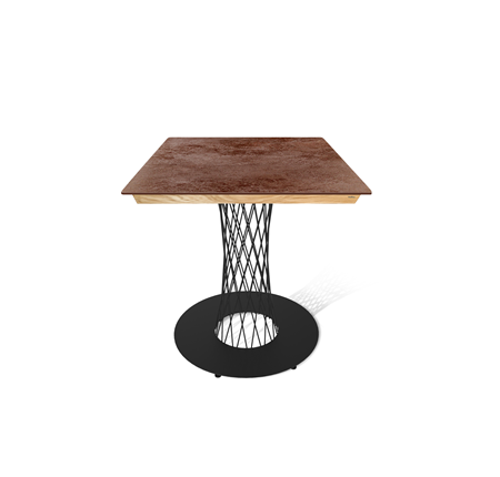 Обеденный стол SHT-TU3-1/ТT8 60/60 (черный муар/прозрачный лак/коричневая сепия) в Вологде - изображение