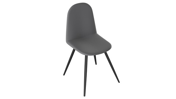 Кухонный стул Марли (конус Т3), Черный муар матовый/Кожзам Серый в Вологде - изображение