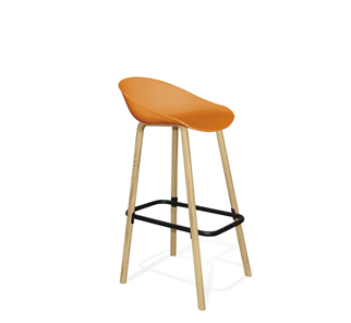 Барный стул SHT-ST19/S94 (оранжевый/прозрачный лак/черный муар) в Вологде - предосмотр