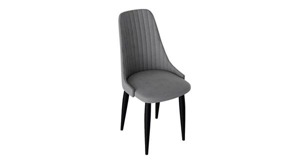 Обеденный стул Франк (конус) исп2 (Черный матовый/Микровелюр Серый) в Вологде - изображение