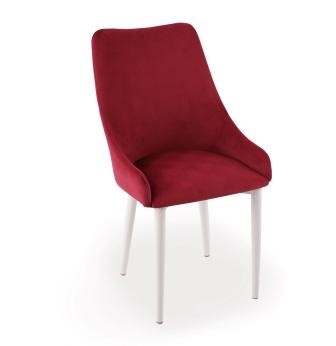 Обеденный стул Хэнк каркас металл белый, велюр мазерати фуксия в Вологде - изображение