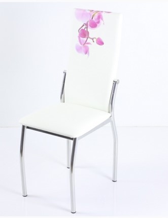 Стул В-610 СТ хром люкс/белый, фотопечать орхидея в Вологде - изображение