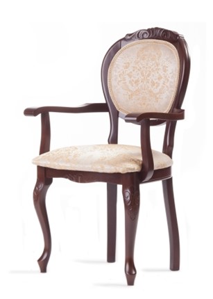Обеденный стул Барокко с резьбой и подлокотниками (стандартная покраска) в Вологде - изображение