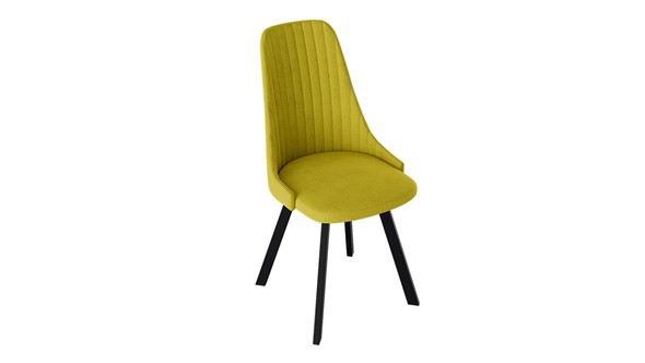 Обеденный стул Франк (паук) исп2 (Черный матовый/Микровелюр Желтый) в Вологде - изображение