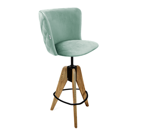 Барный  стул SHT-ST36-3 / SHT-S92 (нежная мята/браш.коричневый/черный муар) в Вологде - изображение