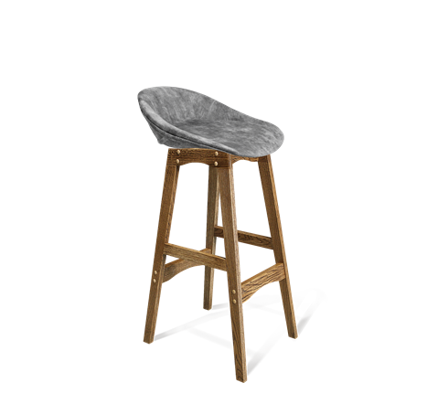 Барный стул SHT-ST19-SF1 / SHT-S65 (дымный/дуб брашированный коричневый) в Вологде - изображение