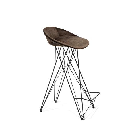 Барный стул SHT-ST19-SF1 / SHT-S66 (кофейный трюфель/черный муар) в Вологде - изображение