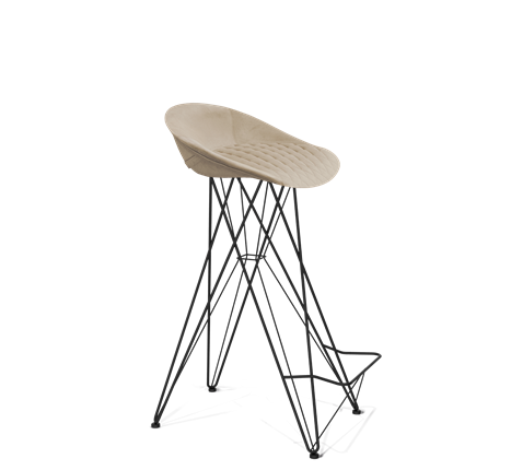 Барный стул SHT-ST19-SF1 / SHT-S66 (ванильный крем/черный муар) в Вологде - изображение
