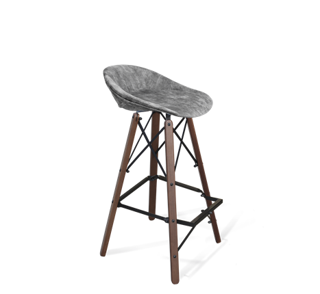 Барный стул SHT-ST19-SF1 / SHT-S80 (дымный/темный орех/черный) в Вологде - изображение