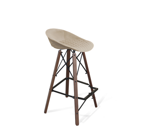 Барный стул SHT-ST19-SF1 / SHT-S80 (ванильный крем/темный орех/черный) в Вологде - изображение