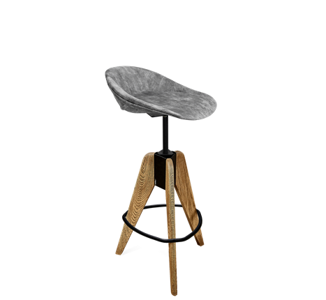 Барный стул SHT-ST19-SF1 / SHT-S92 (дымный/браш.коричневый/черный муар) в Вологде - изображение