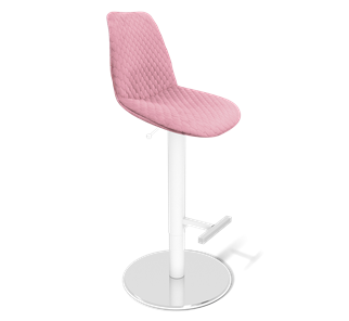 Барный стул SHT-ST29-С22 / SHT-S128 (розовый зефир/хром/белый муар) в Вологде