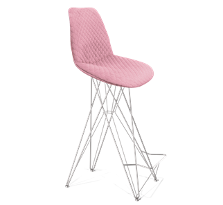 Барный стул SHT-ST29-С22 / SHT-S66 (розовый зефир/хром лак) в Вологде - предосмотр