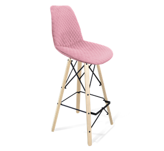 Барный стул SHT-ST29-С22 / SHT-S80 (розовый зефир/прозрачный лак/черный) в Вологде - предосмотр