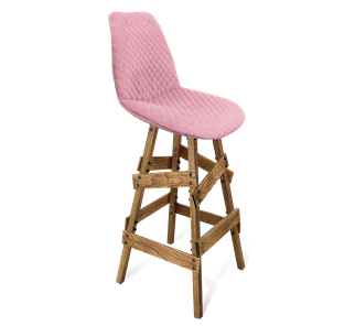 Барный стул SHT-ST29-С22 / SHT-S81 (розовый зефир/брашированный коричневый) в Вологде
