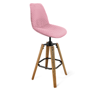 Барный стул SHT-ST29-С22 / SHT-S93 (розовый зефир/браш.коричневый/черный муар) в Вологде - предосмотр