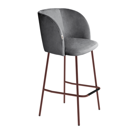 Барный стул SHT-ST33 / SHT-S29P (угольно-серый/медный металлик) в Вологде - изображение