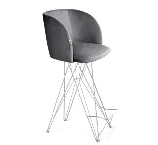 Барный стул SHT-ST33 / SHT-S66 (угольно-серый/хром лак) в Вологде - предосмотр
