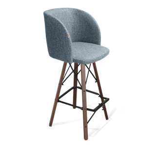 Барный стул SHT-ST33 / SHT-S80 (синий лед/темный орех/черный) в Вологде