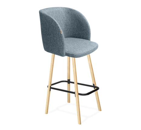 Барный стул SHT-ST33 / SHT-S94 (синий лед/прозрачный лак/черный муар) в Вологде - изображение