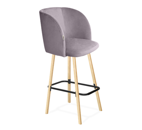 Барный стул SHT-ST33 / SHT-S94 (сиреневая орхидея/прозрачный лак/черный муар) в Вологде - изображение