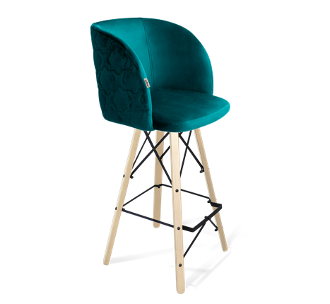 Барный стул SHT-ST33-1 / SHT-S80 (альпийский бирюзовый/прозрачный лак/черный) в Вологде - изображение