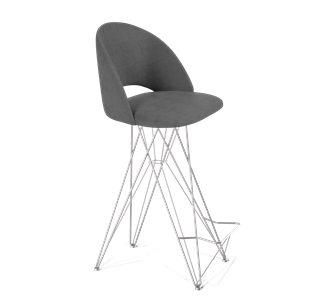 Барный стул SHT-ST34 / SHT-S66 (платиново-серый/хром лак) в Вологде - предосмотр