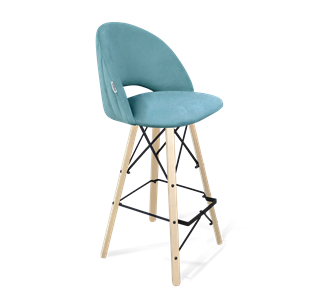 Барный стул SHT-ST34-1 / SHT-S80 (голубая пастель/прозрачный лак/черный) в Вологде - предосмотр