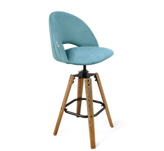Барный стул SHT-ST34-1 / SHT-S93 (голубая пастель/браш.коричневый/черный муар) в Вологде