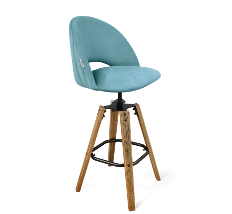 Барный стул SHT-ST34-1 / SHT-S93 (голубая пастель/браш.коричневый/черный муар) в Вологде - изображение
