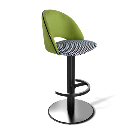 Барный стул SHT-ST34-3 / SHT-S137 (оливковый/гусиная лапка/стальной/черный муар) в Вологде - изображение