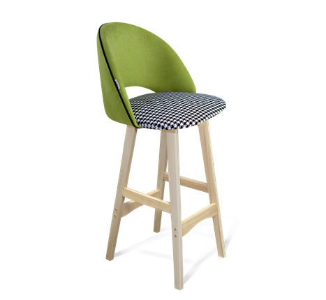 Барный стул SHT-ST34-3 / SHT-S65 (оливковый/гусиная лапка/прозрачный лак) в Вологде - изображение
