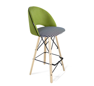 Барный стул SHT-ST34-3 / SHT-S80 (оливковый/гусиная лапка/прозрачный лак/черный) в Вологде - предосмотр