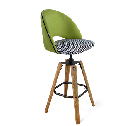Барный стул SHT-ST34-3 / SHT-S93 (оливковый/гусиная лапка/браш.коричневый/черный муар) в Вологде - изображение
