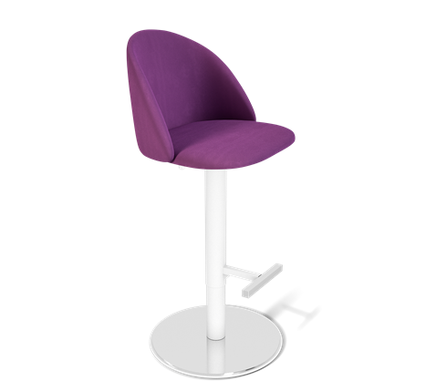Барный стул SHT-ST35 / SHT-S128 (ягодное варенье/хром/белый муар) в Вологде - изображение
