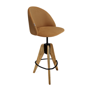 Барный стул SHT-ST35 / SHT-S92 (горчичный/браш.коричневый/черный муар) в Вологде