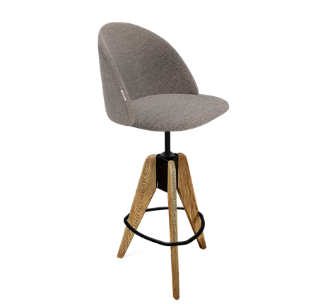 Барный стул SHT-ST35 / SHT-S92 (тростниковый сахар/браш.коричневый/черный муар) в Вологде - изображение