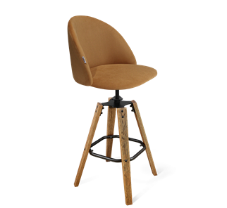 Барный стул SHT-ST35 / SHT-S93 (горчичный/браш.коричневый/черный муар) в Вологде
