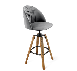 Барный стул SHT-ST35-1 / SHT-S93 (угольно-серый/браш.коричневый/черный муар) в Вологде